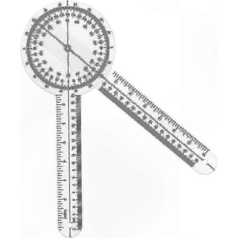 360° transparentes Wirbelsäulengoniometer, präzises Winkelmessgerät, 12 Zoll, medizinisches Gerät zur Beurteilung der Wirbelsäule und der Gelenkbeweglichkeit. (1/5)
