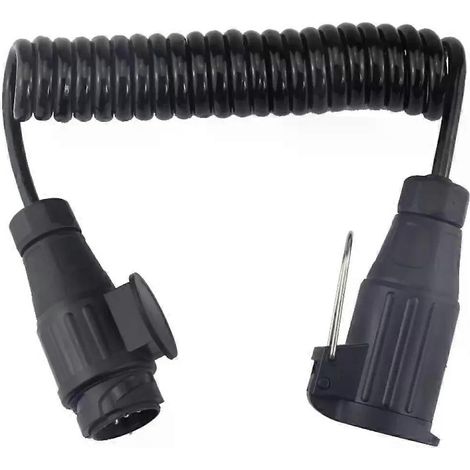 Câble spiralé pour rallonge de remorque, prise 13 broches, longueur 200 cm, M/W DE (1/5)