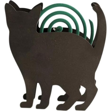 Support pour spirale anti-moustiques en fer noir avec un motif (1/5)
