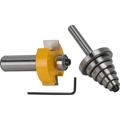 2 Jeux de Fraises à Rainurer en T, Argent et Jaune, Cutter de Fraisage à Tenon, Queue de 1/2 Pouce (1/5)