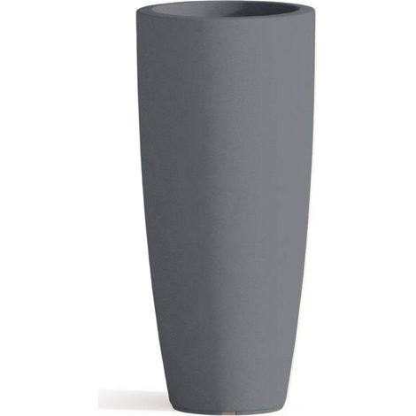 Runde und hohe Vase Cromia Stilo, einfarbig, für draußen und drinnen 'Made in Italy -Grau / Ø33 x H 70 cm (1/5)