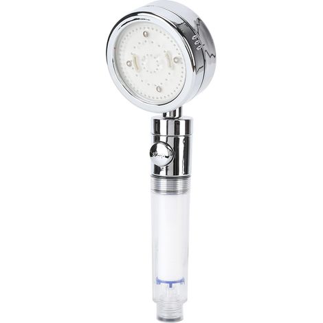 Pommeau de douche LED avec filtre, interrupteur de température et jet de douche pour salle de bain, effet lumineux coloré (1/5)