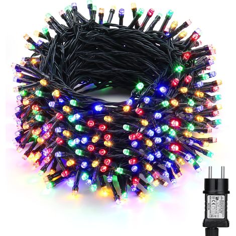 Guirlande Lumineuse Extérieur Coloré, BrizLabs 30M 300 LED Sapin de Noël Lumière Électrique 8 Modes Étanche Fée Lumineuse pour Intérieur Anniversaire Chambre Jardin Fête Festival Hôtel, Fil Vert
