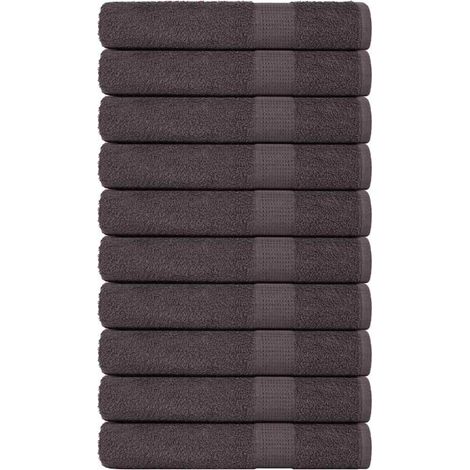 Vidaxl – Serviettes de bain 10 pcs 100x200 cm – Coton 360 gsm – Douces et absorbantes – Certifiées OEKO-TEX – Boucle de suspension pratique