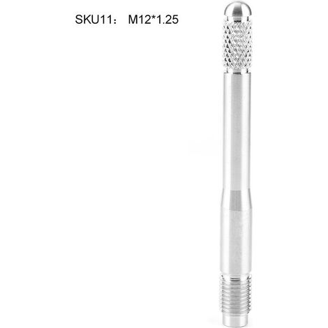 Jeffergarden Goupille de positionnement de pneu outil de positionnement d'installation et de retrait de roue en acier inoxydable M12 universel argent x 1,25 (1/5)