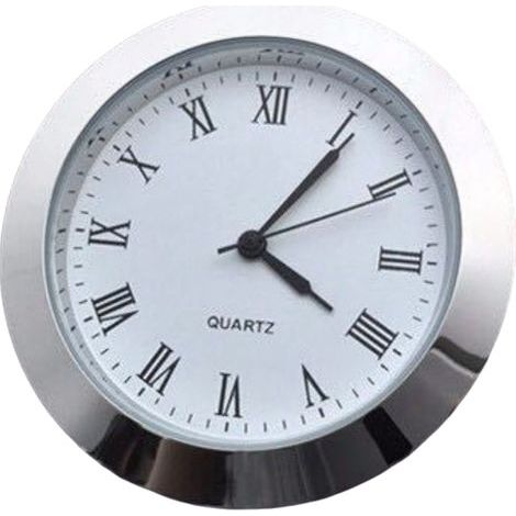 Un cadran rond remplace la mini-horloge d'origine à chiffres romains. avec un décor de chambre métallique (argenté) (1/5)