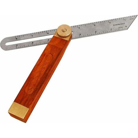 Fausse équerre à Coulisse, T-biseau Coulissant, Angle de Menuisier, Angle de butée Double Face de 318 mm, Angle de butée de Menuisier T-Schmiege de 26 mm (1/4)
