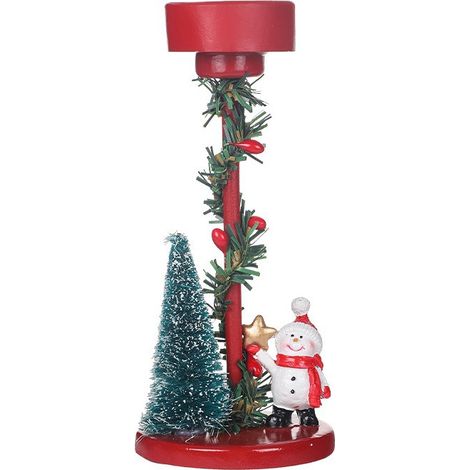 Portavelas navideños rojos estilo dibujos animados, adornos para velas pequeñas, centros de mesa para fotos, para uso en interiores. (1/4)