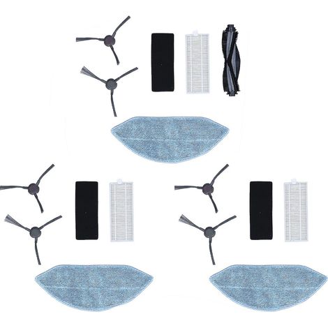 Kit d'accessoires pour balayeuse U2 DGN22 : brosse principale, brosse latérale, filtre, chiffon de lavage. Pièce de rechange.