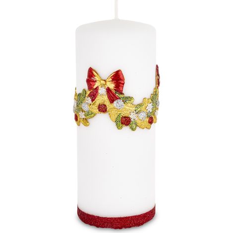Candela natalizia in paraffina bianca, 17,5x7x7 cm (1/5)