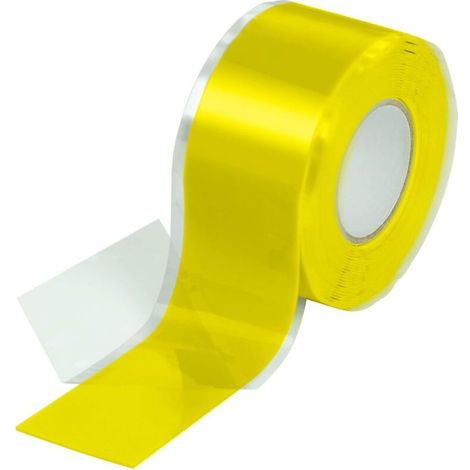 EASYCOMFORT Jaune 1x 3 m de bande silicone autocollante (auto-adhésive,autopolymérisable),bande isolante et bande d'étanchéité (eau,air),25 mm de large,... (1/4)