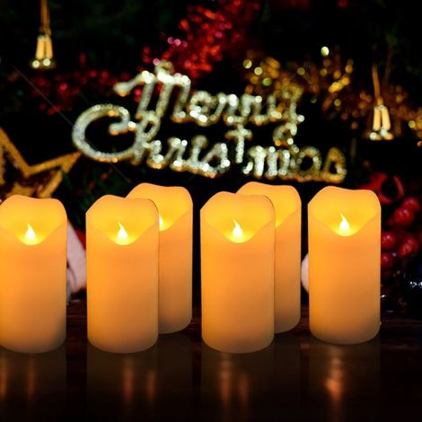 SJLERST 12 Pièces Bougies à LED, Bougies Chauffe Plat sans Flamme, Bougie Electrique Vacillante Décoration D'ambiance Intérieure & Extérieure pour Noël, Pâques, Mariage, Fête (piles incluses) (1/5)
