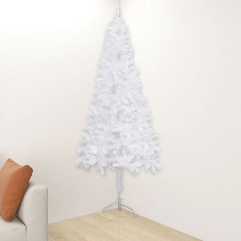 Árbol de Navidad artificial de esquina blanco 240 cm PVC vidaXL