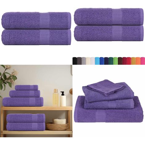 vidaXL Handtücher 2 Stk. Lila 50x100 cm 360 g/m² 100% Baumwolle (1/5)