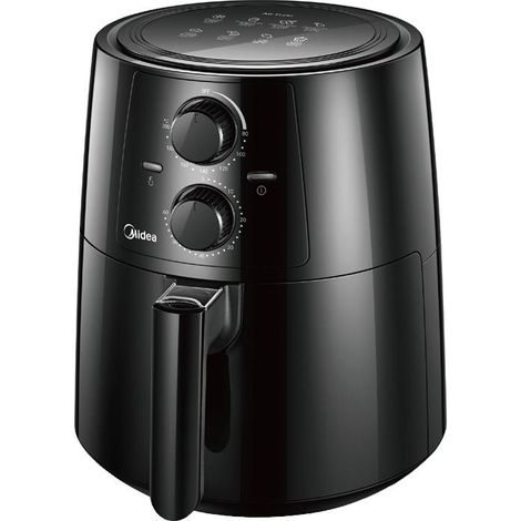 Freidora de aire caliente independiente Midea MF-TN35A2 de 3,5 l y 1400 W, color negro