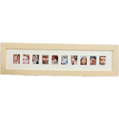 Cadre photo pour enregistrement de croissance des enfants, carte d'identité de campus étudiant, décoration de bureau, peut contenir une photo taille 2,5 x 3,5 cm (couleur : bûche, taille : 43 (1/4)