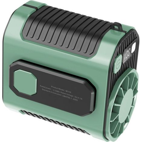 Ventilateur sans pales à vent puissant, portable et rechargeable, idéal pour la taille. 3 vitesses, format ceinture, pour rafraîchissement extérieur. Durable.
