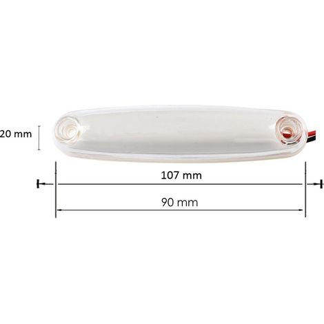 Feu de position / feu de balisage LED Tokos, blanc, 12–24 V, 107 mm