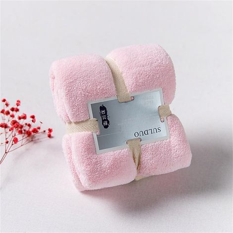 Serviette De Bain - 36 X 80 Cm - Polyester - Pour Salle De Bain - 1 Piece Rose