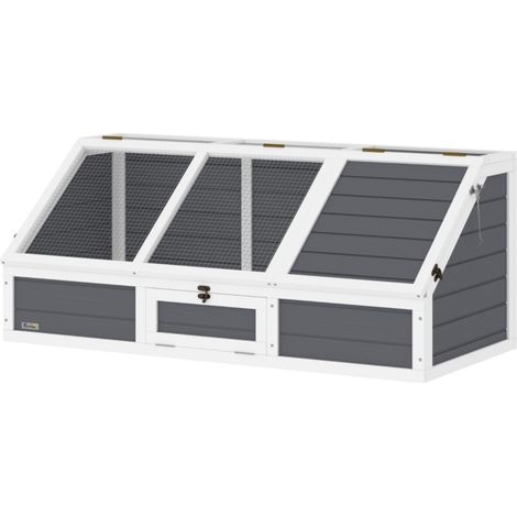 Terrarium extérieur sans fond pour tortues, facile à ouvrir, gris clair - Enclos sécurisé et pratique 120x55x50cm (1/5)