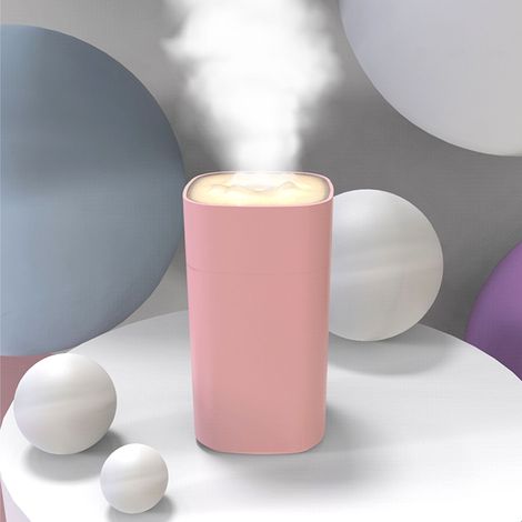 Humidificateur d'air rose grande capacité pour la maison, USB, grand format, silencieux, avec veilleuse et mini purificateur d'air (1/3)
