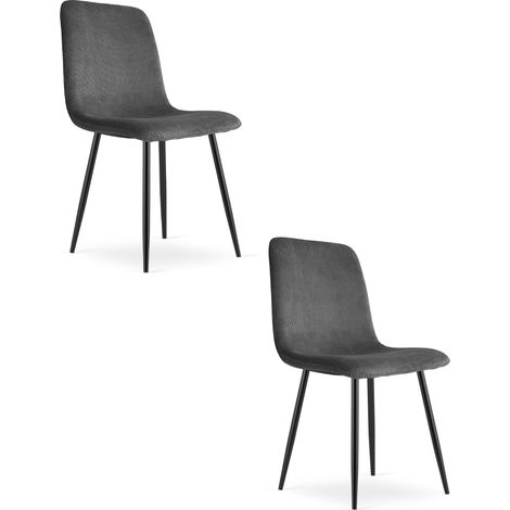Rift-Stuhl – grauer Cordbezug / schwarze Beine x 2 (1/5)