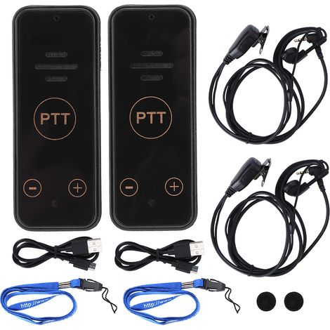 2 mini talkies-walkies 0,5 W 400-470 MHz avec émetteur radio, oreillette et casque à contour d'oreille-AquaForge (1/5)