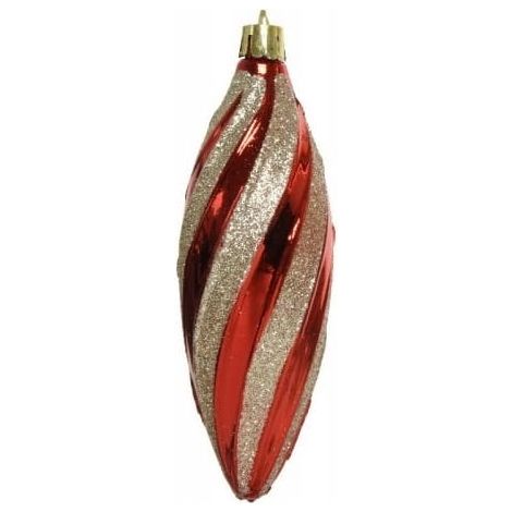 Boule de Noël blanche et rouge, 13,5 cm