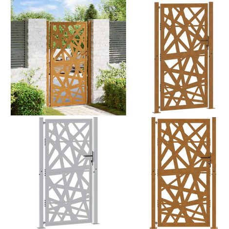 Puerta de jardín 100x175 cm acero corten diseño ligero - Acero corten - Puerta de seguridad