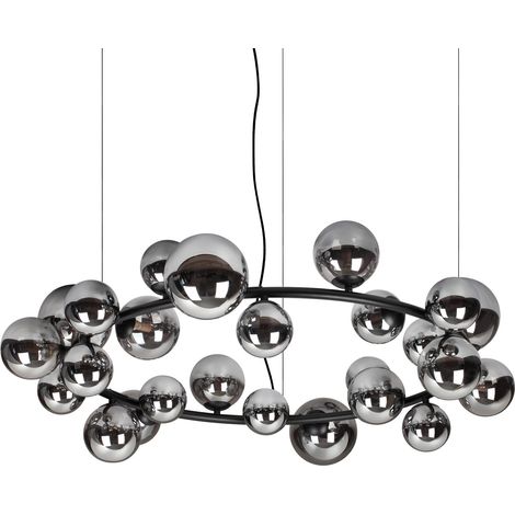 Ideal Lux Sospensione moderna Perlage 25 luci G9 fumè metallo vetro (1/3)