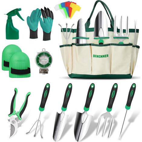 Outils de Jardinage, Trousse-Cadeau d'outils à Main, Tout-en-Un 11Pièces Transplantation de Jardinage en Plein Air pour Jardinier, avec Sac de Maintien Robuste pour Le Stockage (1/5)