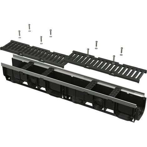 Alcadrain AVZ103-R202 Entwässerungsrinne 100 mm mit Metallrand