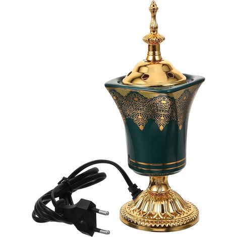 Brûleur de Parfum Électrique Maison, Style Vintage, Vert (1/5)