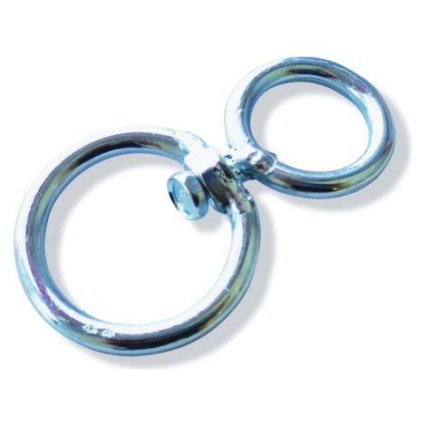GIVOLARE IN ACCIAIO ZINCO D. 6 MM. A 2 ANELLI CATENA (21199)