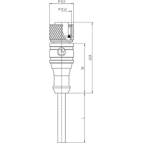 Lutronic 1067 Sensor-/Aktor-Steckverbinder, konfektioniert M12 Kupplung, gerade 2.00 m Polzahl Senso (1/3)