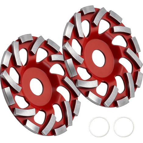 2 x 125 Diamond Abrasive Concrete Grinding Discs (Red) for Grinding Concrete, Granite, Stone, Marble (1/5)