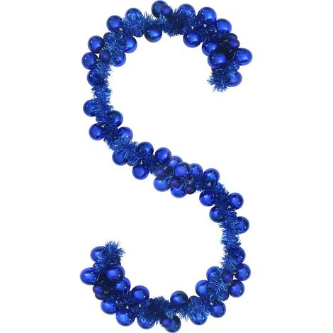 Guirlande de Boules de Noël Bleu 186 cm Polystyrène