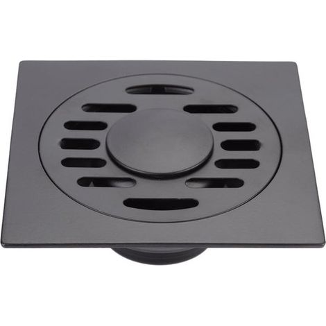 Desagüe de ducha - Colador de desagüe de baño - Evita obstrucciones - Acero inoxidable - Patas ajustables - Negro (1/5)