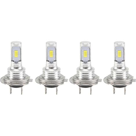Kit de 4 ampoules LED combinées Mini H7 + H7 pour phares, feux de croisement/route, 240 W, 52 000 lm, 6 000 K, blanc super brillant (1/5)