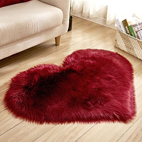 Tapis Shaggy - Imitation Peau De Mouton - Polyester - 40 x 50 cm - Blanc Violet Noir Rouge Gris - Pour Chambre Salon Entrée (1/4)