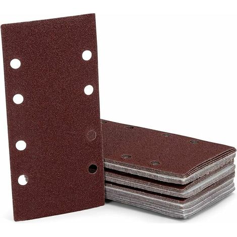 royaluxe - Lot de 40 feuilles abrasives / 93 x 190 mm / 10 x grain 60/80/120/240 / auto-adhésives / pour ponceuse oscillante / papier abrasif (1/5)