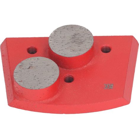 Lot de 3 blocs de ponçage diamantés pour béton et ciment, carrés et cylindriques, rouges, n° 30. Conviennent au ponçage de surfaces irrégulières, au décapage de peinture au sol, au polissage du béton, (1/5)