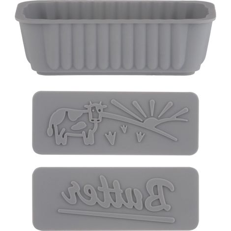 Ensemble de moules à beurre en silicone Moule à beurre avec 2 plaques interchangeables Motif ferme et texte au beurre Réutilisable et passe au lave-vaisselle (1/5)