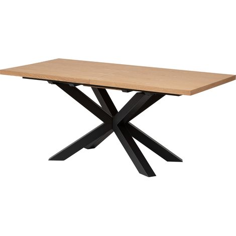 Tavolo da pranzo allungabile in metallo e legno olaf l180-220cm - Atmosphera créateur d'intérieur (1/4)