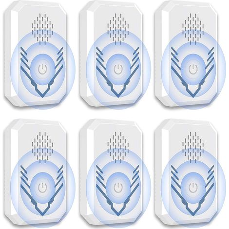 Sollbry 6 repelentes ultrasónicos para ratones y ratas, antimosquitos, seguros y de bajo consumo. Repelente ultrasónico para ratas, ratones, cucarachas, mosquitos y plagas. (1/5)