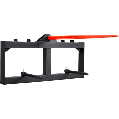 Mophorn 49" Hay Spear, 1600 lbs Load Capacity, Skid Steer Loader Attachment with 2 Stabilizer Spears, Quick Attach Spike Forks (1/5)