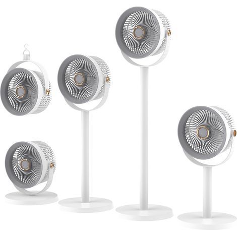 Standventilator mit Teleskopfunktion - USB-Aufladbar - Höhenverstellbar - Tragbar - Für Zuhause, Büro - Alovez