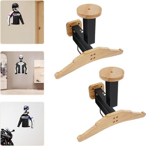 2Pcs Wall Mounted Helmet Holder Hook Rack Motorcycle Helmet Showing Wall Hanger (1/5)