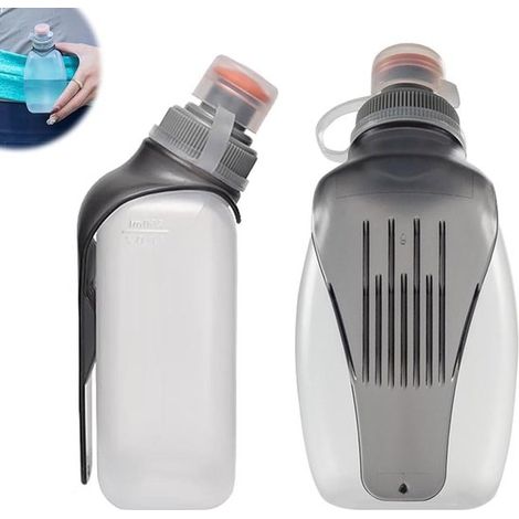 Botella para bebida deportiva de 2 piezas,a prueba de fugas con clip trasero,500 ml (1/5)