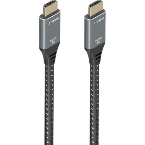 AISENS - A150-0878 - Cable HDMI V2.1 Ultra High Speed/Hec 8K@60Hz 48Gbps, A/M-A/M, Gris/Noir, 10M